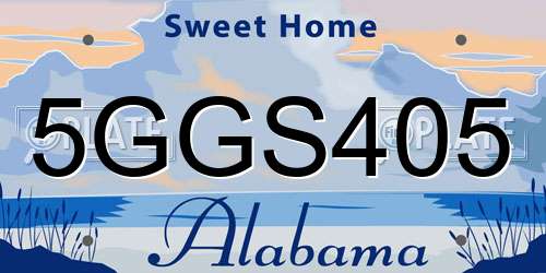 5GGS405 Alabama License Plate