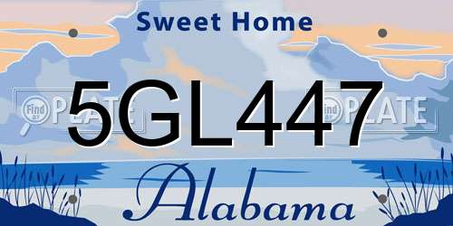 5GL447 Alabama License Plate