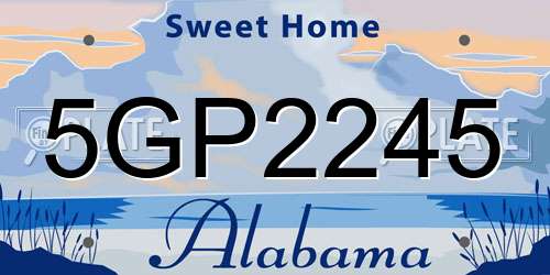 5GP2245 Alabama License Plate