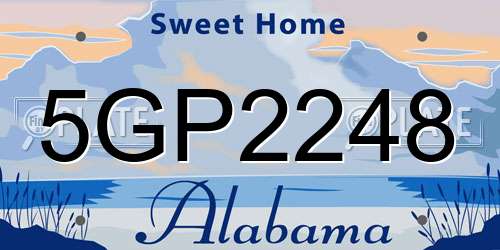 5GP2248 Alabama License Plate