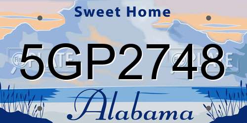 5GP2748 Alabama License Plate