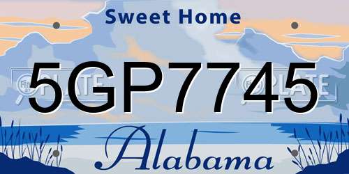 5GP7745 Alabama License Plate
