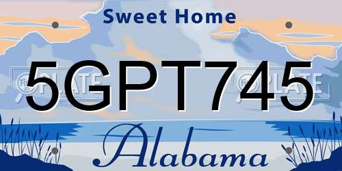 5GPT745 Alabama License Plate