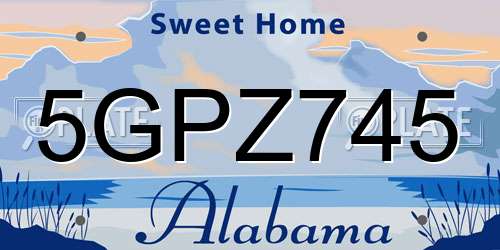 5GPZ745 Alabama License Plate