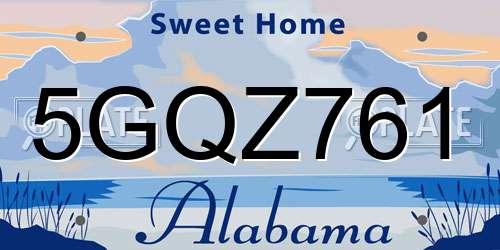 5GQZ761 Alabama License Plate