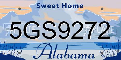 5GS9272 Alabama License Plate