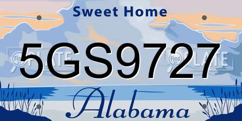 5GS9727 Alabama License Plate