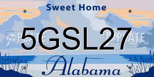 5GSL27 Alabama License Plate