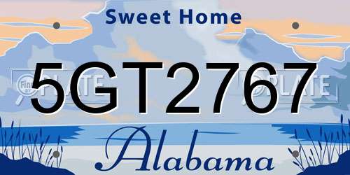 5GT2767 Alabama License Plate