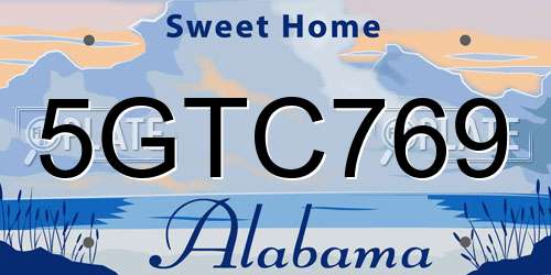 5GTC769 Alabama License Plate