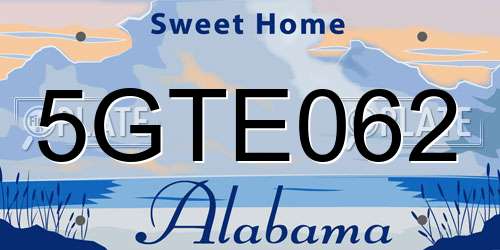 5GTE062 Alabama License Plate