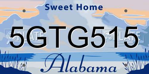 5GTG515 Alabama License Plate
