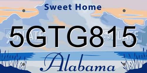 5GTG815 Alabama License Plate