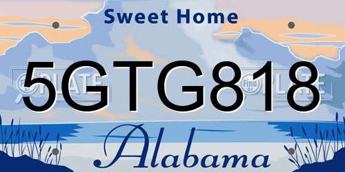 5GTG818 Alabama License Plate