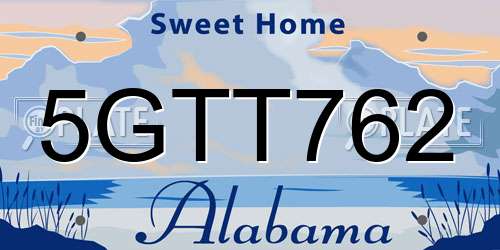 5GTT762 Alabama License Plate