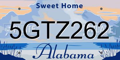 5GTZ262 Alabama License Plate