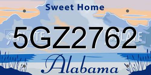 5GZ2762 Alabama License Plate
