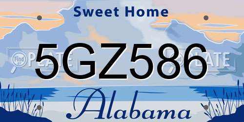 5GZ586 Alabama License Plate