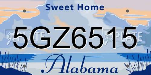 5GZ6515 Alabama License Plate
