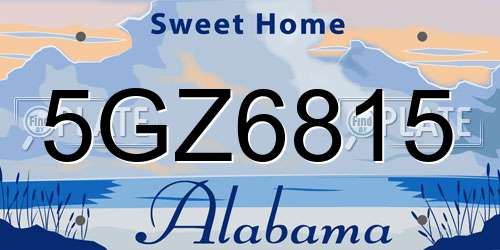 5GZ6815 Alabama License Plate