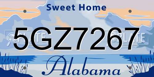 5GZ7267 Alabama License Plate