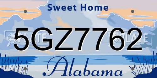 5GZ7762 Alabama License Plate