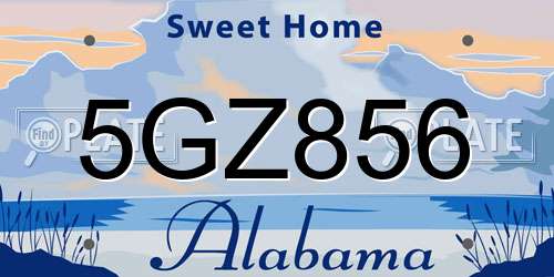 5GZ856 Alabama License Plate