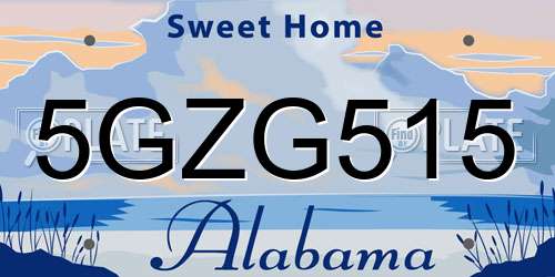 5GZG515 Alabama License Plate