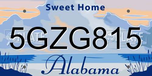 5GZG815 Alabama License Plate