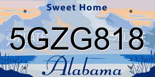 5GZG818 Alabama License Plate