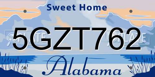 5GZT762 Alabama License Plate