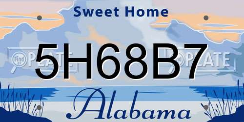 5H68B7 Alabama License Plate