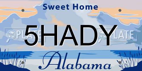 5HADY Alabama License Plate