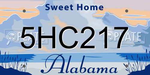 5HC217 Alabama License Plate