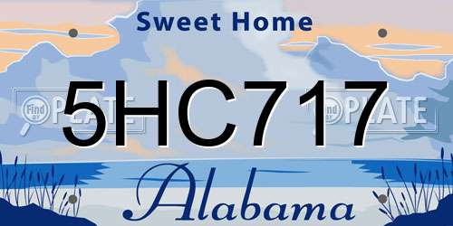 5HC717 Alabama License Plate