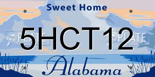 5HCT12 Alabama License Plate