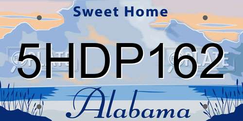 5HDP162 Alabama License Plate
