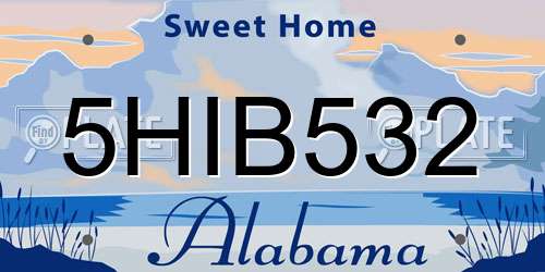 5HIB532 Alabama License Plate
