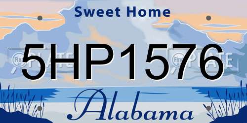 5HP1576 Alabama License Plate
