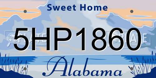 5HP1860 Alabama License Plate