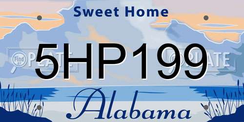 5HP199 Alabama License Plate