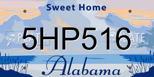 5HP516 Alabama License Plate