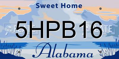 5HPB16 Alabama License Plate
