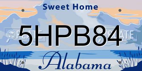 5HPB84 Alabama License Plate