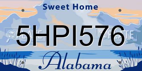 5HPI576 Alabama License Plate