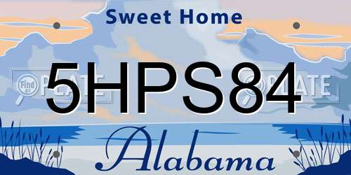 5HPS84 Alabama License Plate