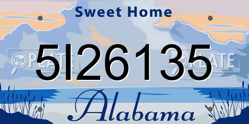 5I26135 Alabama License Plate