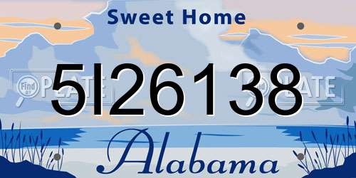 5I26138 Alabama License Plate