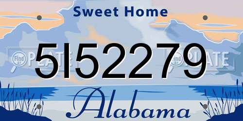 5I52279 Alabama License Plate
