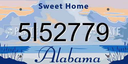 5I52779 Alabama License Plate